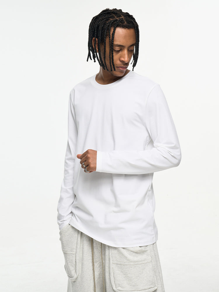 Men's High-Quality Long Sleeve Oversized & Skin-Friendly Solid Color Loungewear Tops | dmunderwear detail image 5
