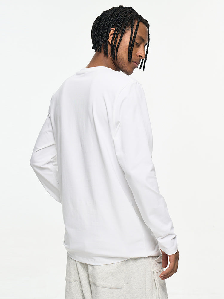 Men's High-Quality Long Sleeve Oversized & Skin-Friendly Solid Color Loungewear Tops | dmunderwear detail image 7