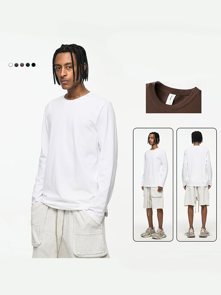 Men's High-Quality Long Sleeve Oversized & Skin-Friendly Solid Color Loungewear Tops | dmunderwear detail image 8