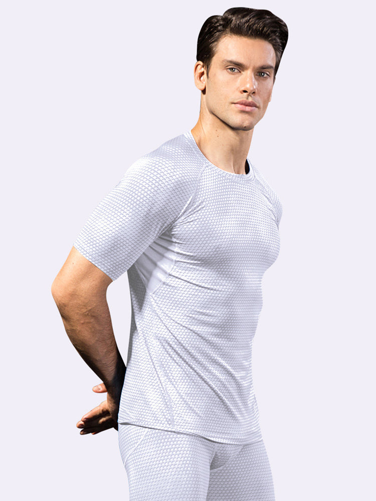 Men's High-Stretch Lightweight & Airy Odor-Control Quick-Dry Activewear Tops & Tights | dmunderwear detail image 6