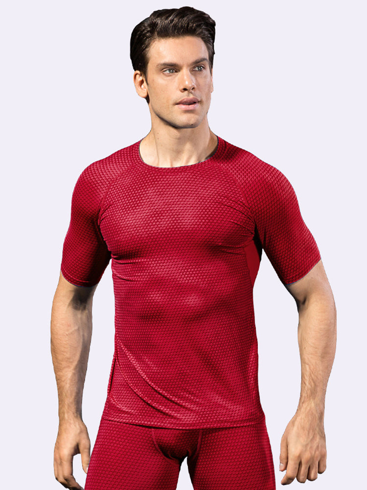 Men's High-Stretch Lightweight & Airy Odor-Control Quick-Dry Activewear Tops & Tights | dmunderwear detail image 7