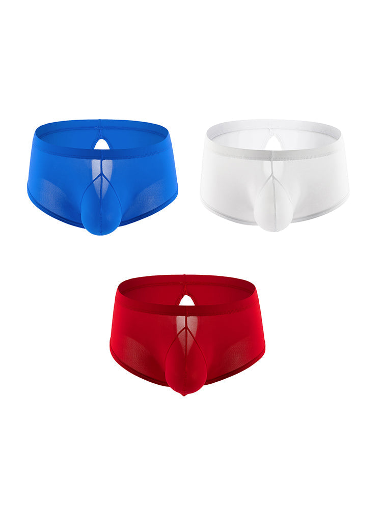 3 Pack Men's High Stretch Sexy Quick-Dry Stay-Put Fit Sporty Cut Solid Color Trunks | dmunderwear detail image 12