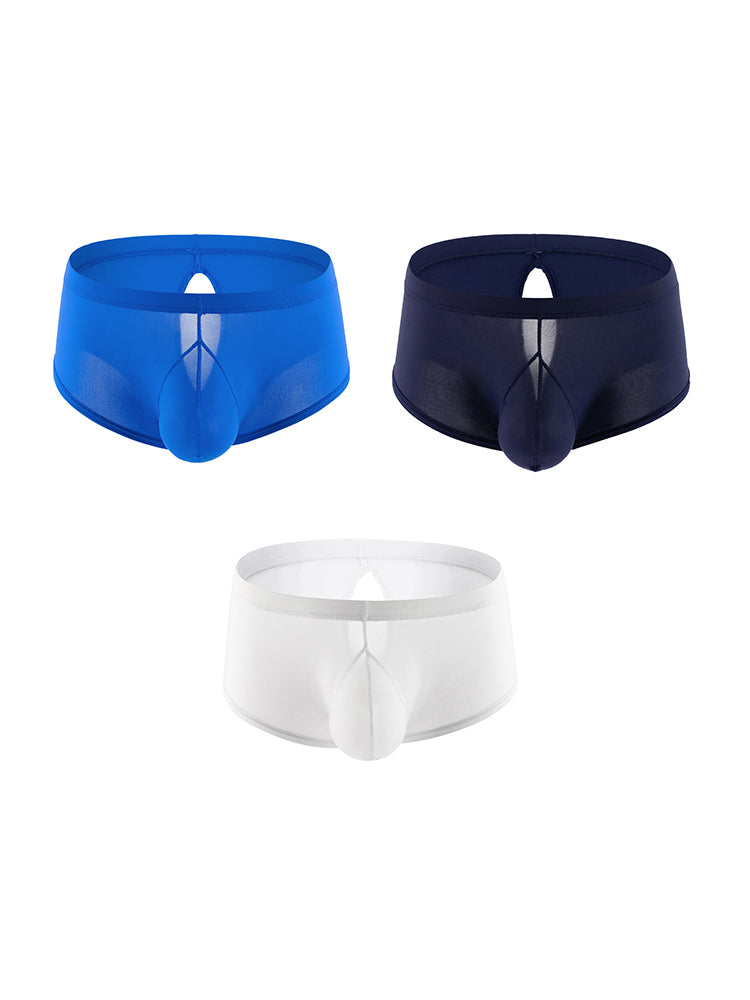 3 Pack Men's High Stretch Sexy Quick-Dry Stay-Put Fit Sporty Cut Solid Color Trunks | dmunderwear detail image 17