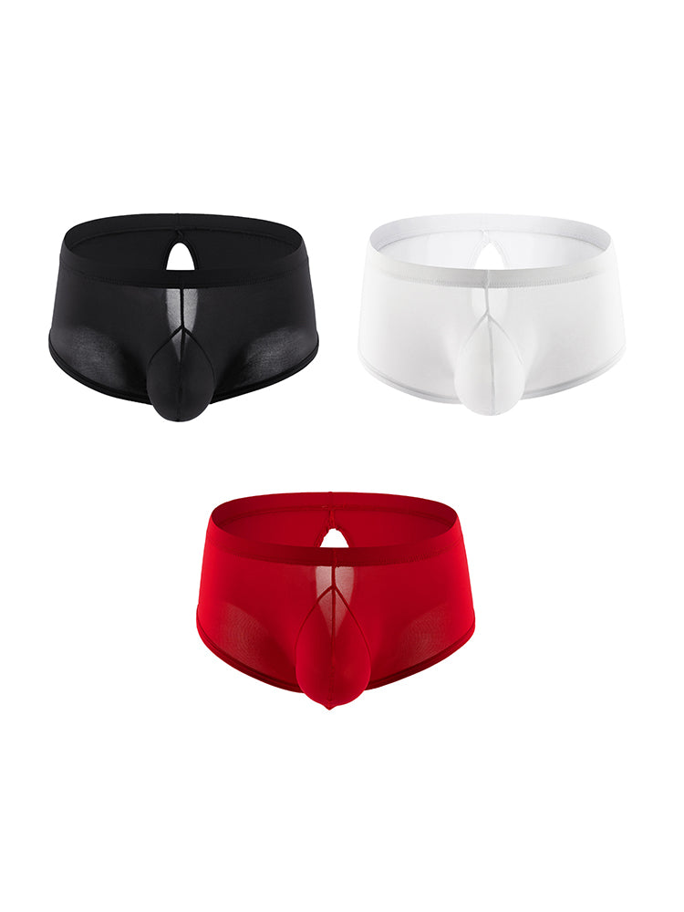 3 Pack Men's High Stretch Sexy Quick-Dry Stay-Put Fit Sporty Cut Solid Color Trunks | dmunderwear detail image 7