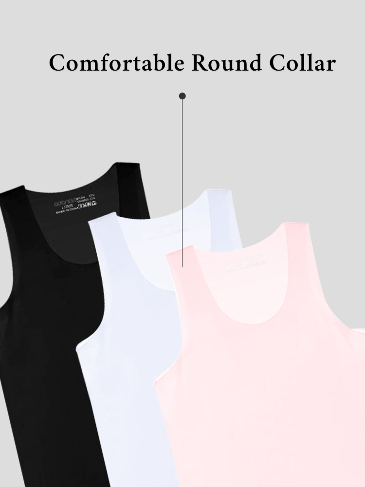 Men's High Stretch Solid-colored Ice Silk Vest & Briefs | dmunderwear detail image 7