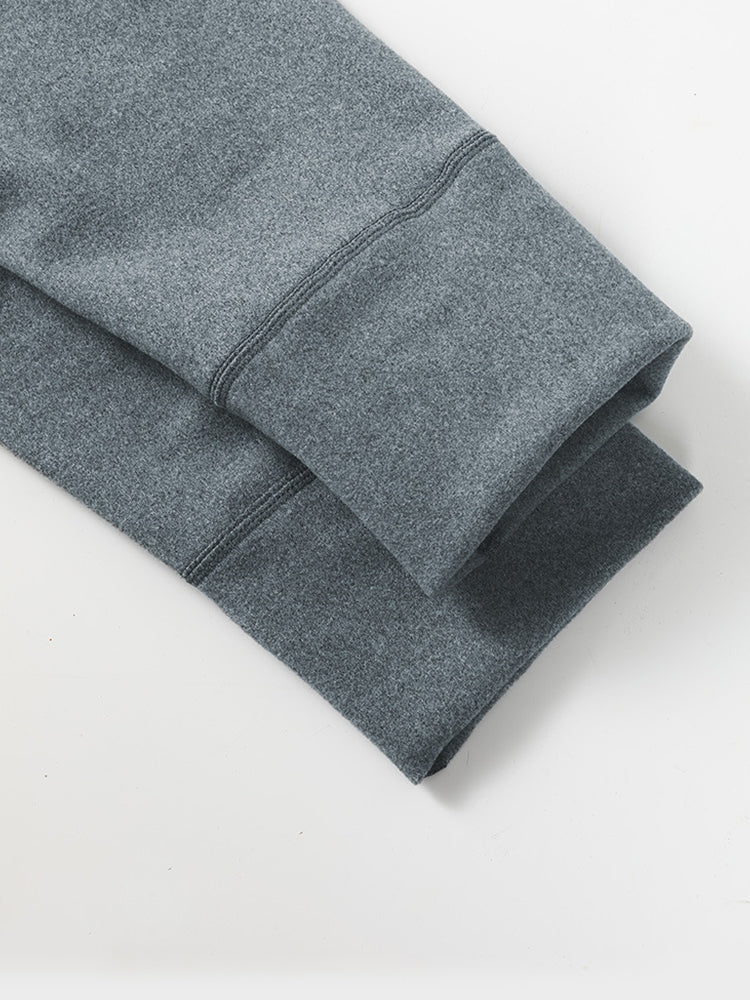 Men's High Waist Plus Fleece Cotton Warm Pants with with Fly | dmunderwear detail image 11