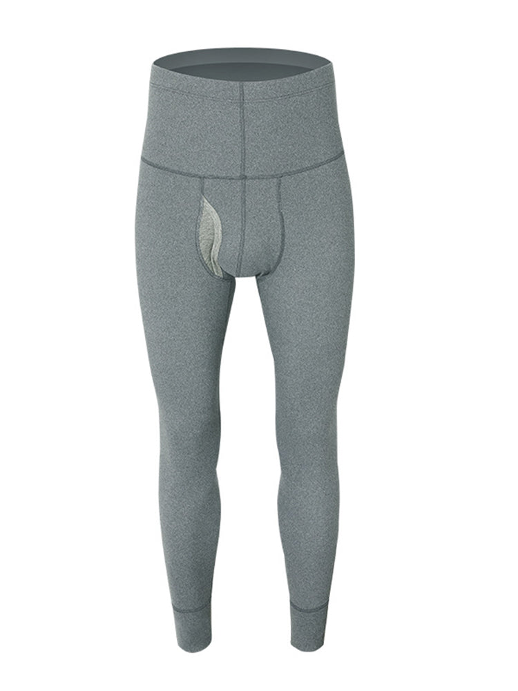 Men's High Waist Plus Fleece Cotton Warm Pants with with Fly | dmunderwear detail image 14