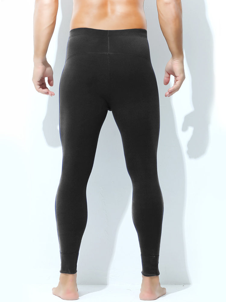 Men's High Waist Plus Fleece Cotton Warm Pants with with Fly | dmunderwear detail image 18