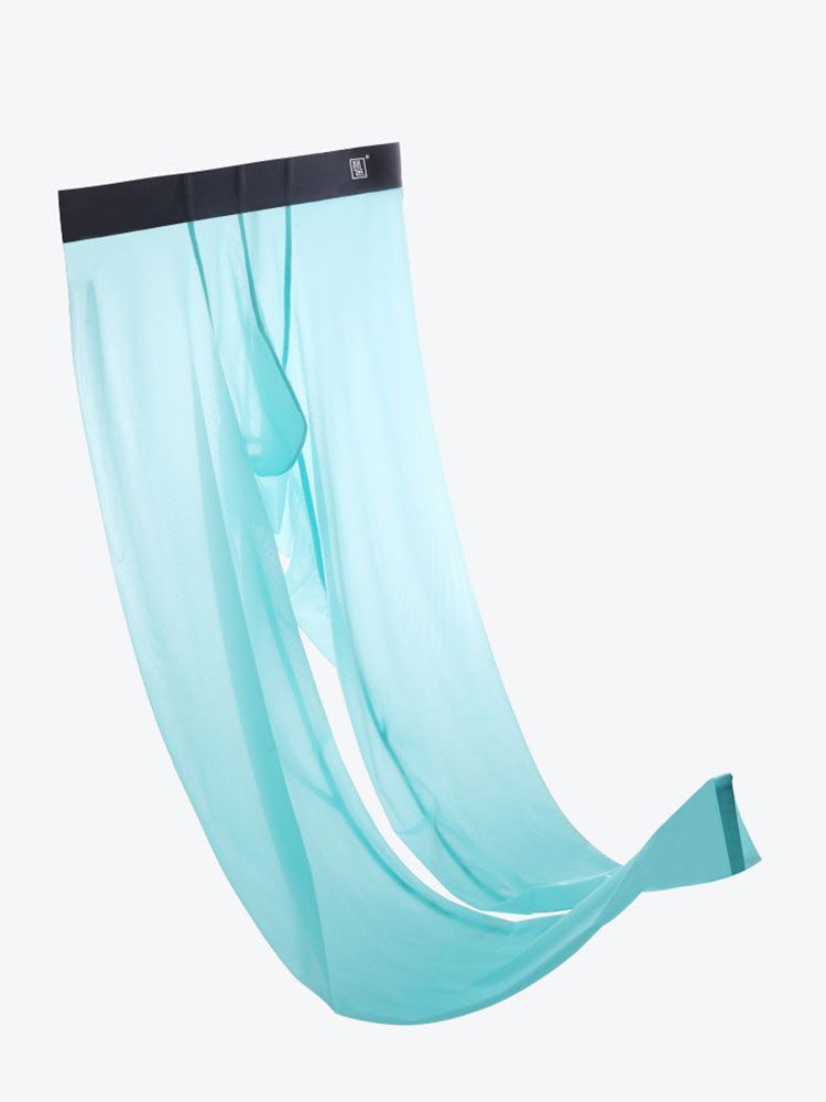 Men's Ice Silk Full Transparent Sexy Fitness Pants Sports Tights | dmunderwear detail image 5