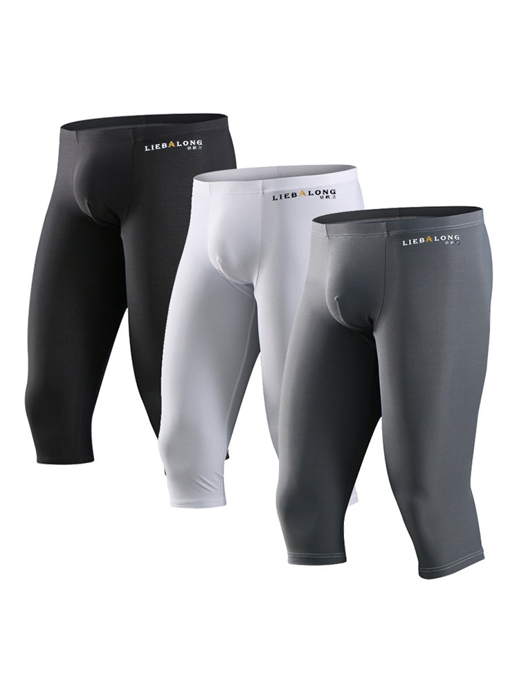 Men's Ice Silk Mesh Mid-Rise Quick-Dry for Sports & Casual Activewear Tights | dmunderwear detail image 13