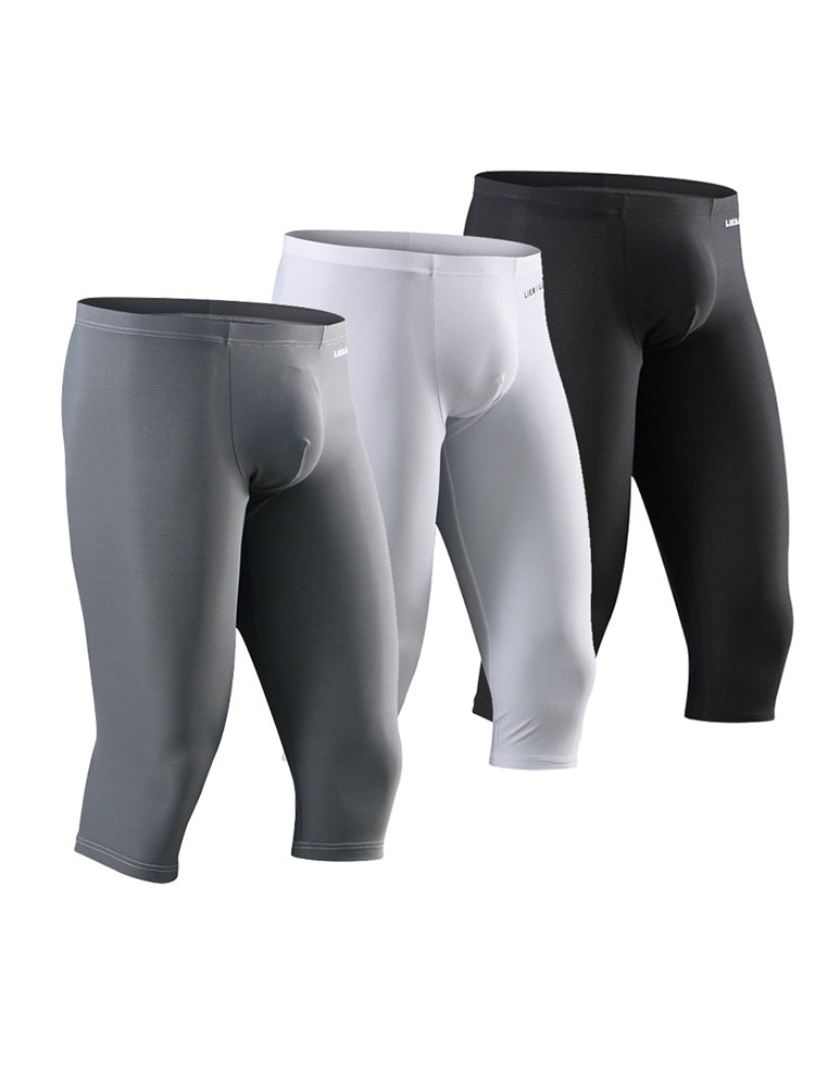 Men's Ice Silk Mesh Mid-Rise Quick-Dry for Sports & Casual Activewear Tights | dmunderwear detail image 15