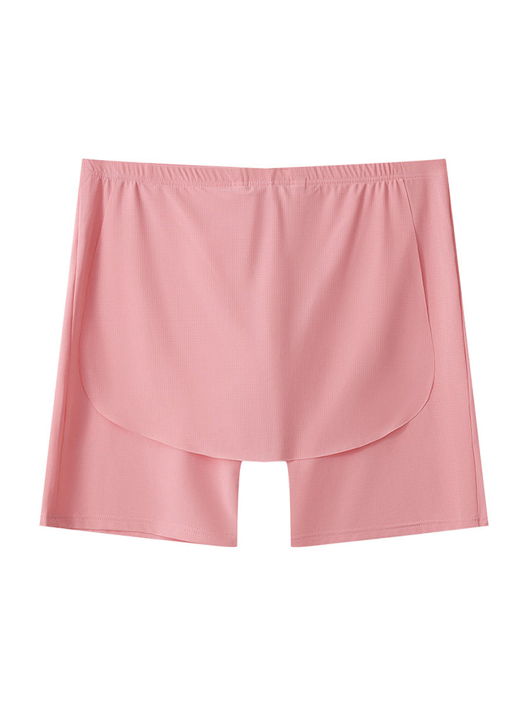 Men's Ice Silk Raised Opening Culottes Mesh Plus Length Boxer Briefs | dmunderwear detail image 12