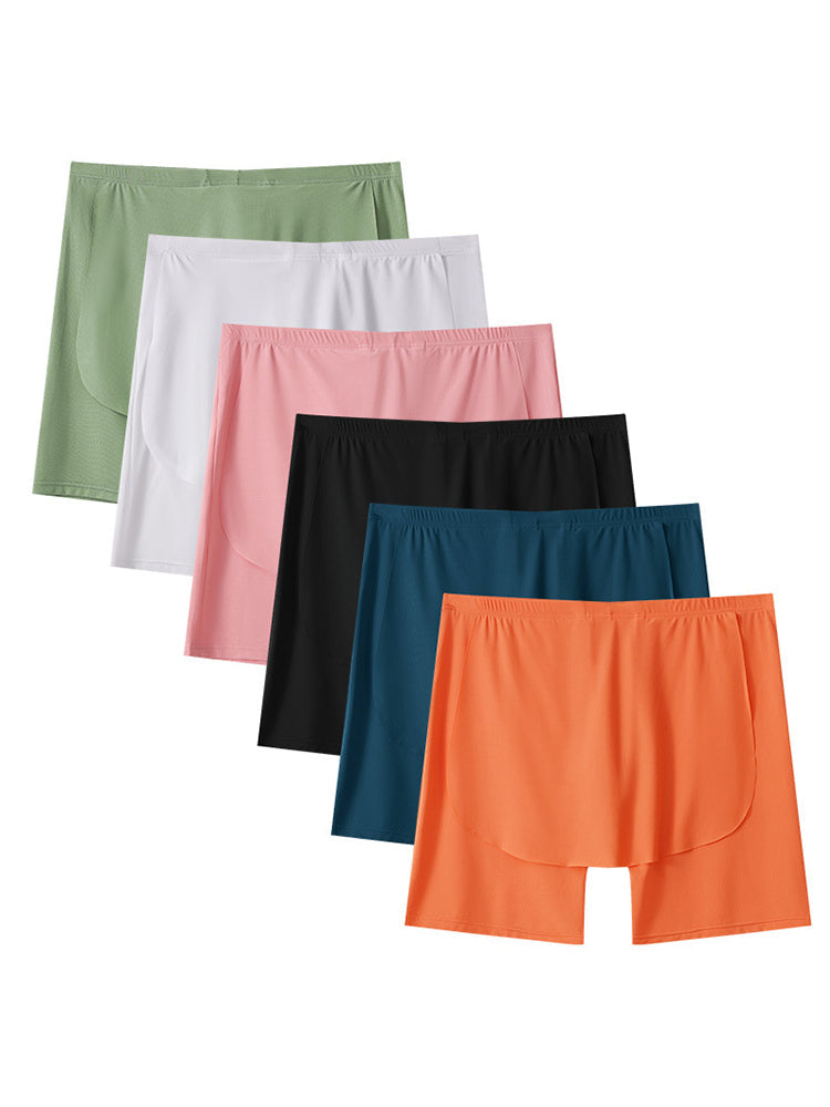 Men's Ice Silk Raised Opening Culottes Mesh Plus Length Boxer Briefs | dmunderwear detail image 14