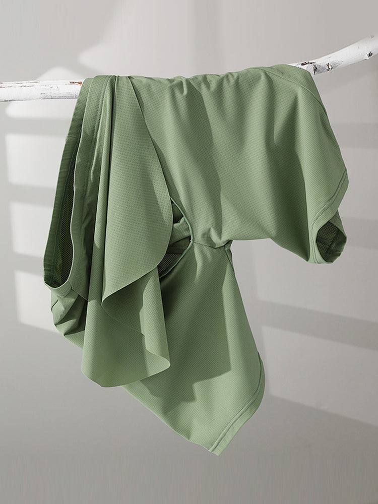 Men's Ice Silk Raised Opening Culottes Mesh Plus Length Boxer Briefs | dmunderwear detail image 4