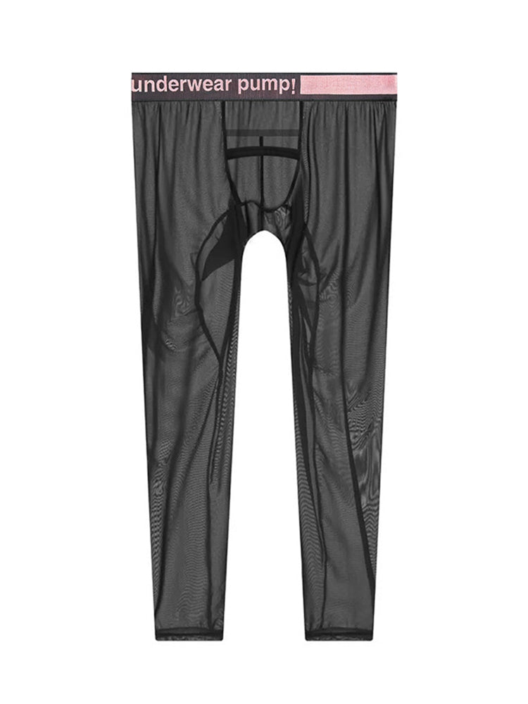 Men's Ice Silk Semi-Transparent Sexy Fitness Pants | dmunderwear detail image 15