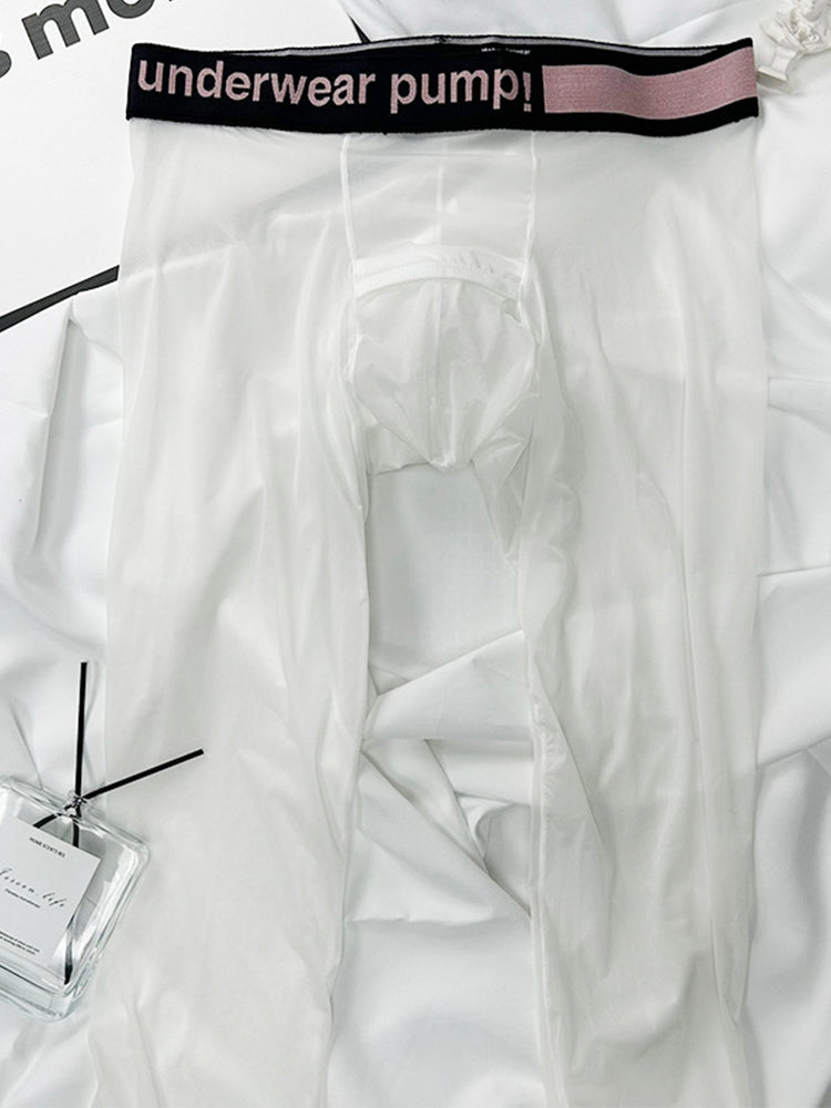 Men's Ice Silk Semi-Transparent Sexy Fitness Pants | dmunderwear detail image 16