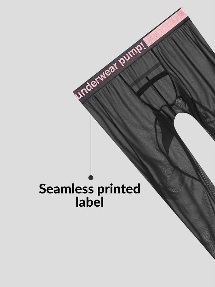 Men's Ice Silk Semi-Transparent Sexy Fitness Pants | dmunderwear detail image 5
