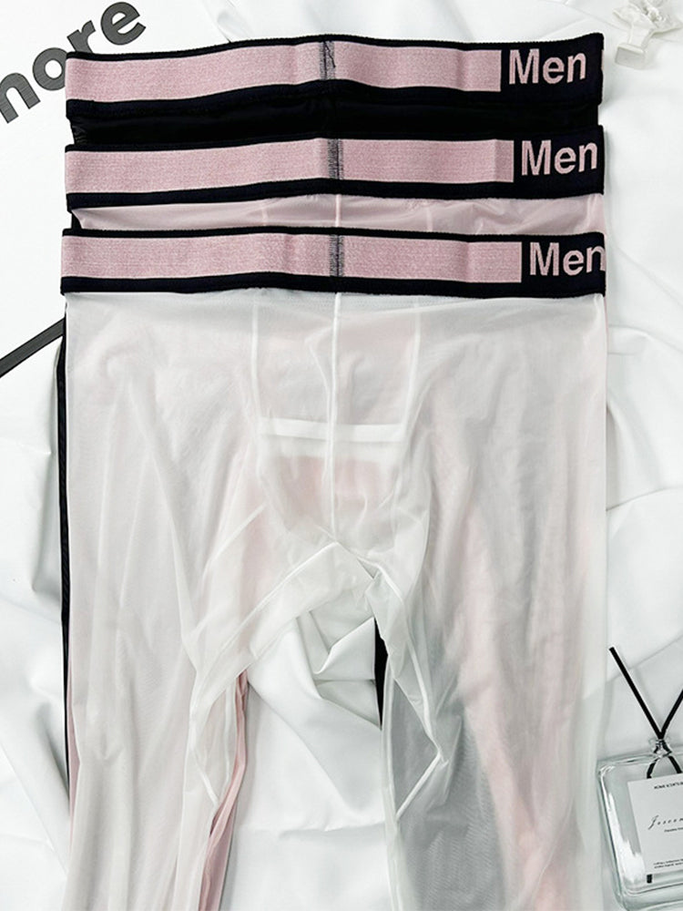 Men's Ice Silk Semi-Transparent Sexy Fitness Pants | dmunderwear detail image 9