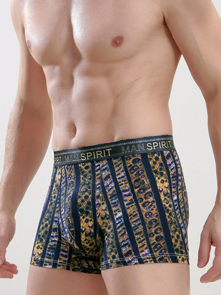 Men's Ice Silk Sexy Breathable Printed Boxers Briefs | dmunderwear detail image 17