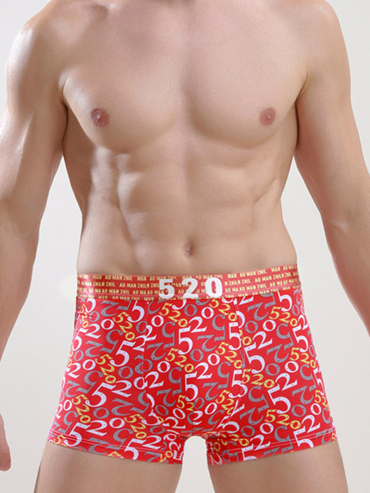 Men's Ice Silk Sexy Breathable Printed Boxers Briefs | dmunderwear detail image 2