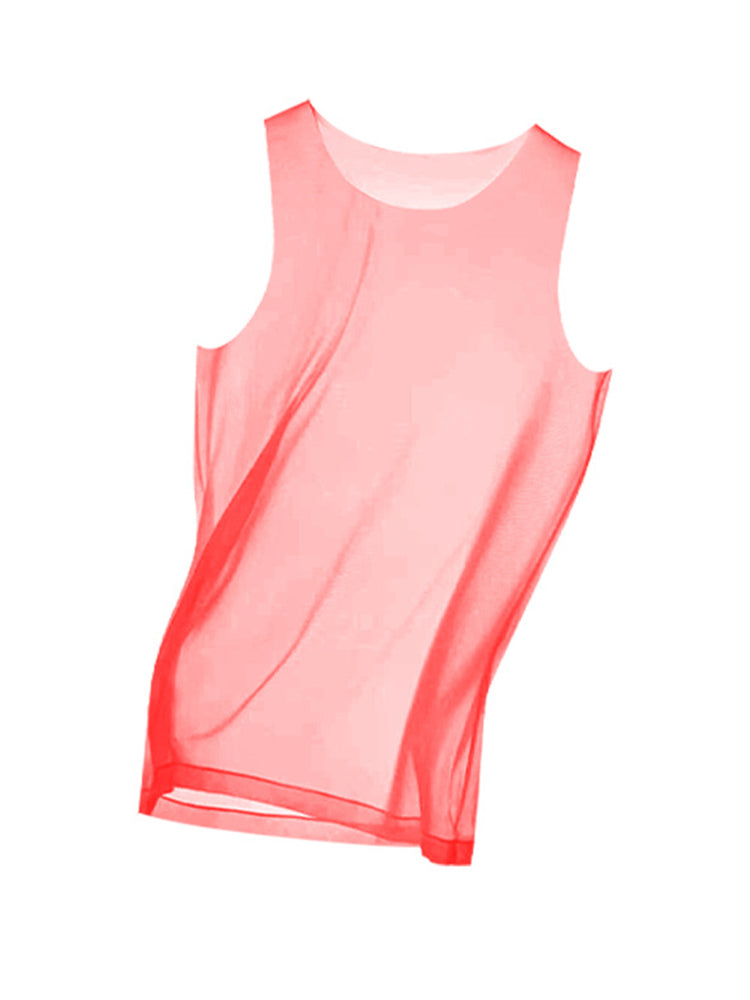 Men's Ice Silk Sporty Cut Quick-Dry Lightweight Cooling Activewear Tops | dmunderwear detail image 12
