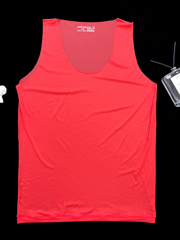 Men's Ice Silk Sporty Cut Quick-Dry Lightweight Cooling Activewear Tops | dmunderwear detail image 13