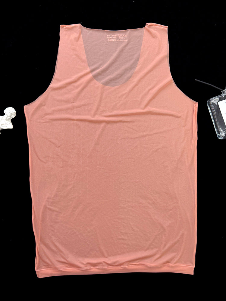 Men's Ice Silk Sporty Cut Quick-Dry Lightweight Cooling Activewear Tops | dmunderwear detail image 16