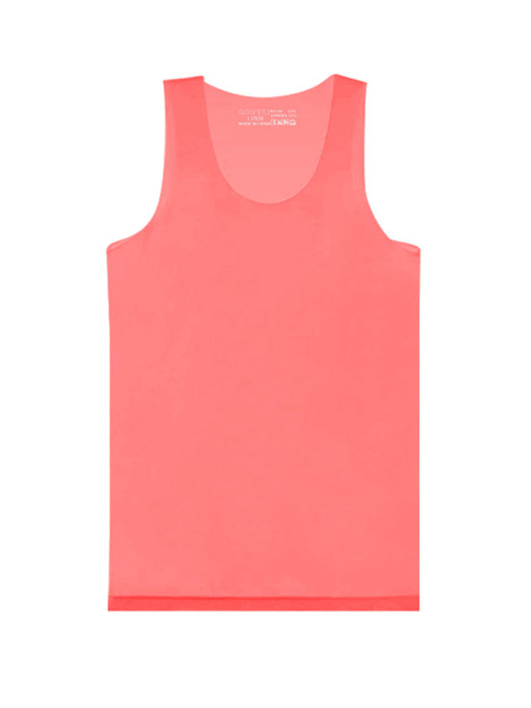 Men's Ice Silk Sporty Cut Quick-Dry Lightweight Cooling Activewear Tops | dmunderwear detail image 2