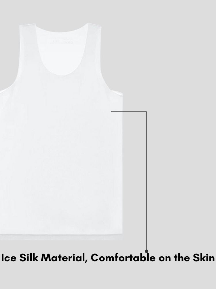 Men's Ice Silk Sporty Cut Quick-Dry Lightweight Cooling Activewear Tops | dmunderwear detail image 6