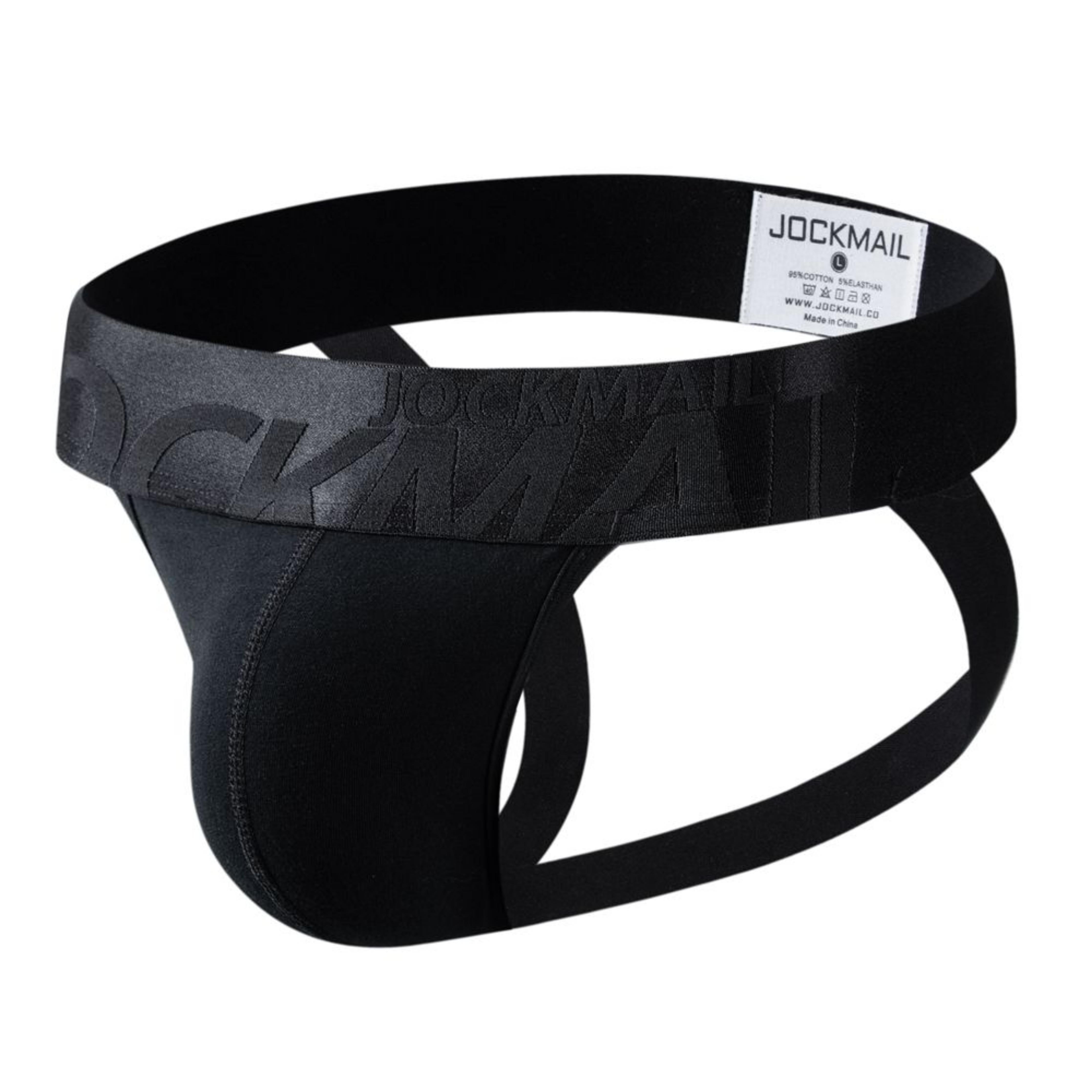 JOCKMAIL JM231 Jockstrap - Black - White | dmunderwear