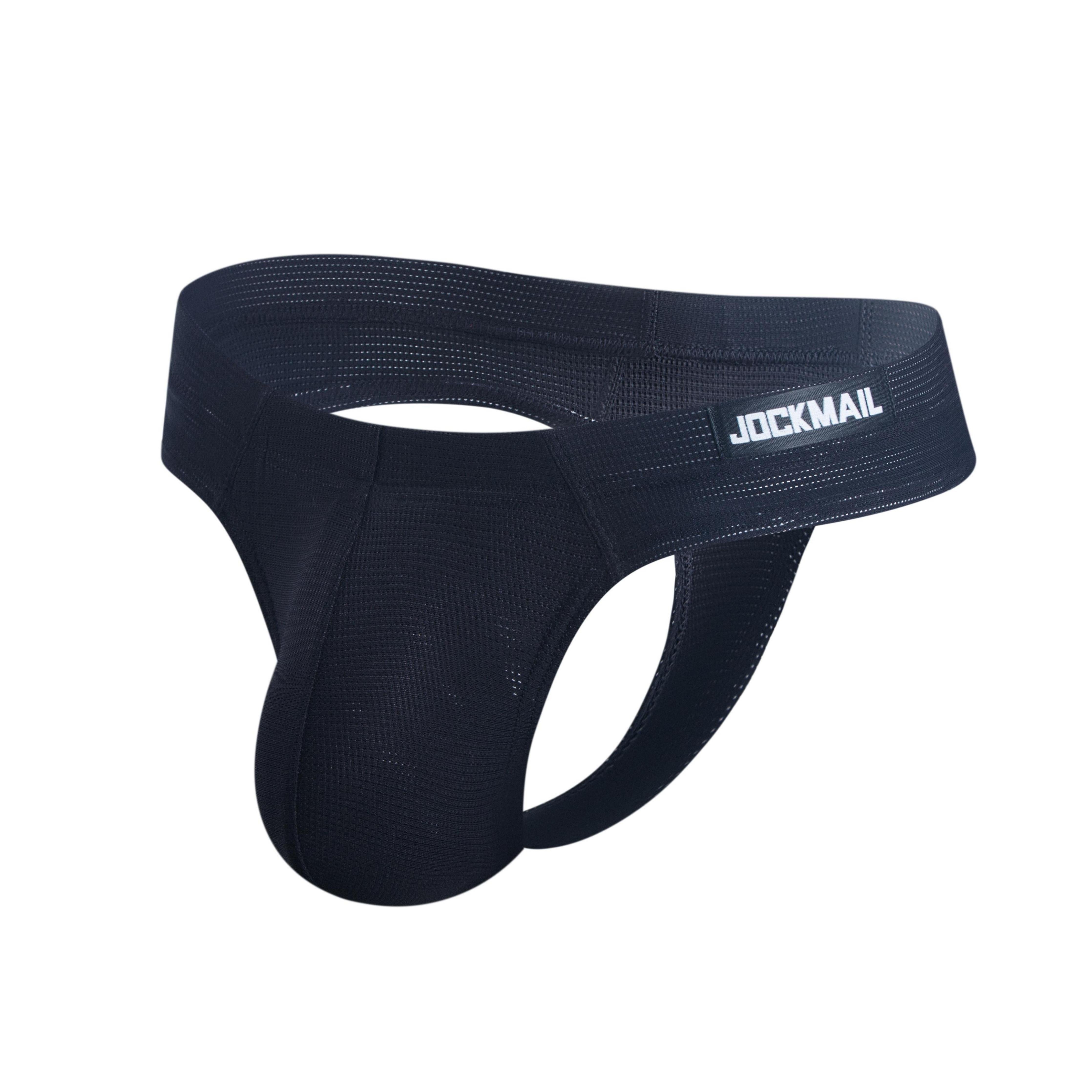 Men's Jockmail JM296 - Monochromatic Mesh Thong | dmunderwear detail image 2