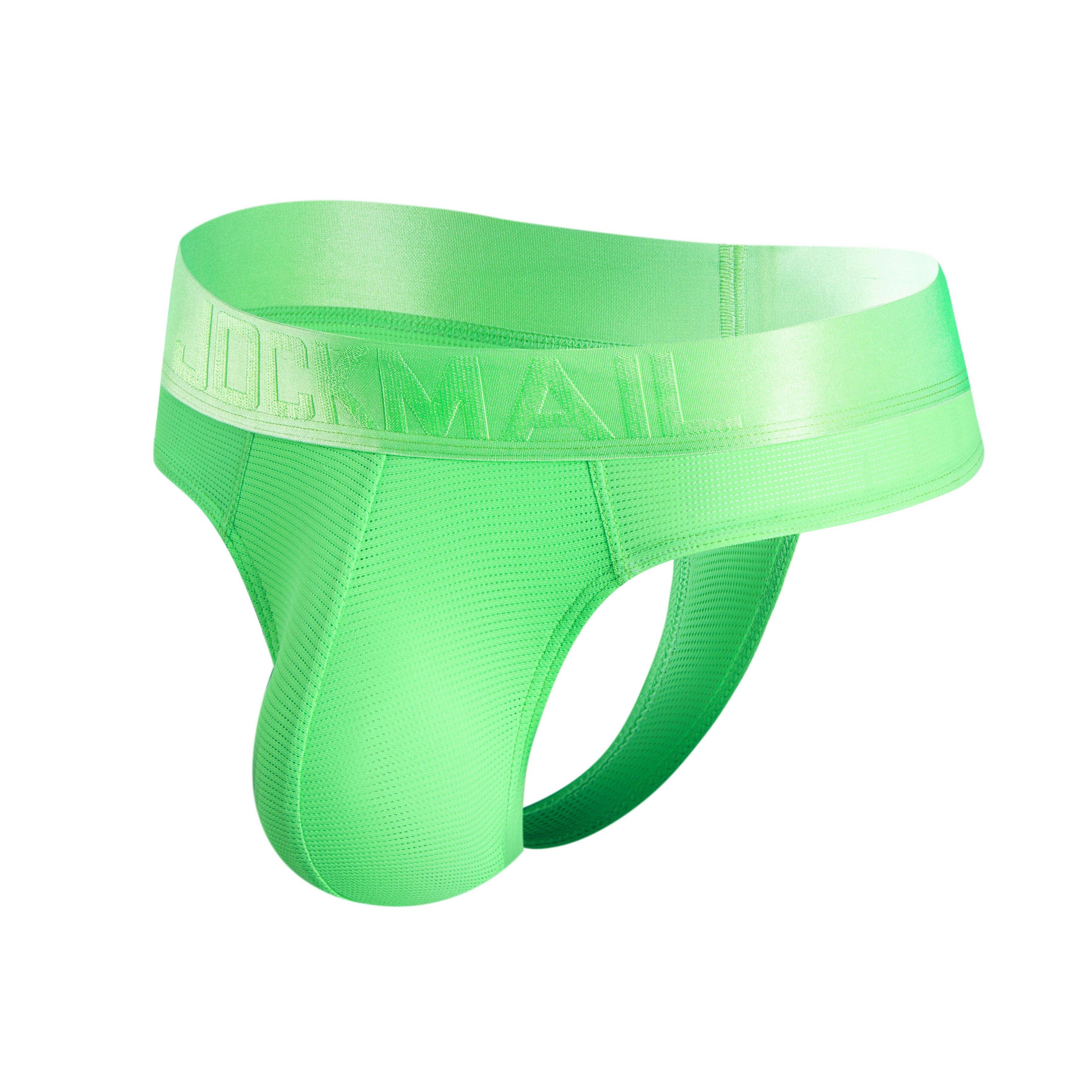 Men's Jockmail JM297 - Monochromatic Mesh Thong | dmunderwear detail image 5
