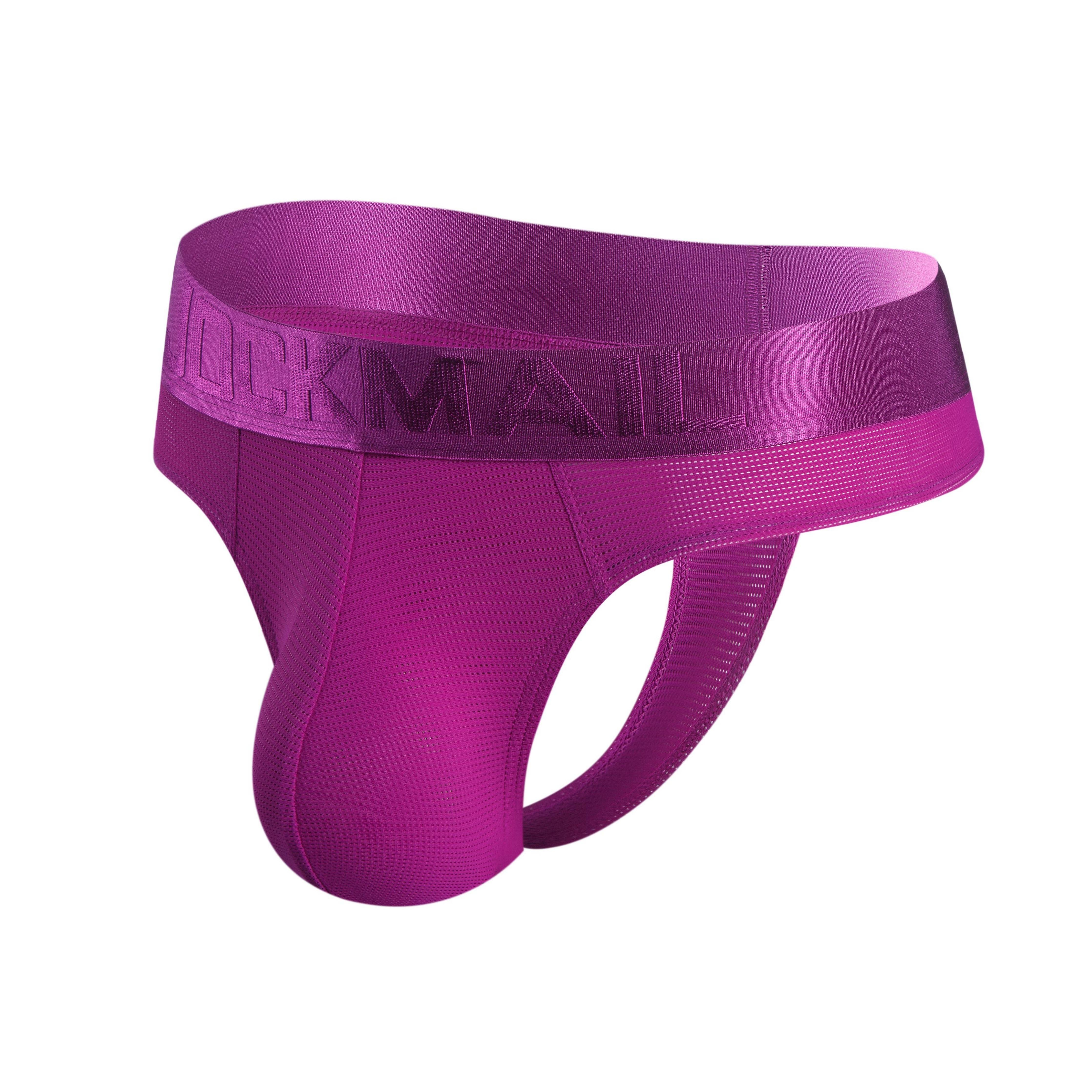 Men's Jockmail JM297 - Monochromatic Mesh Thong | dmunderwear detail image 6