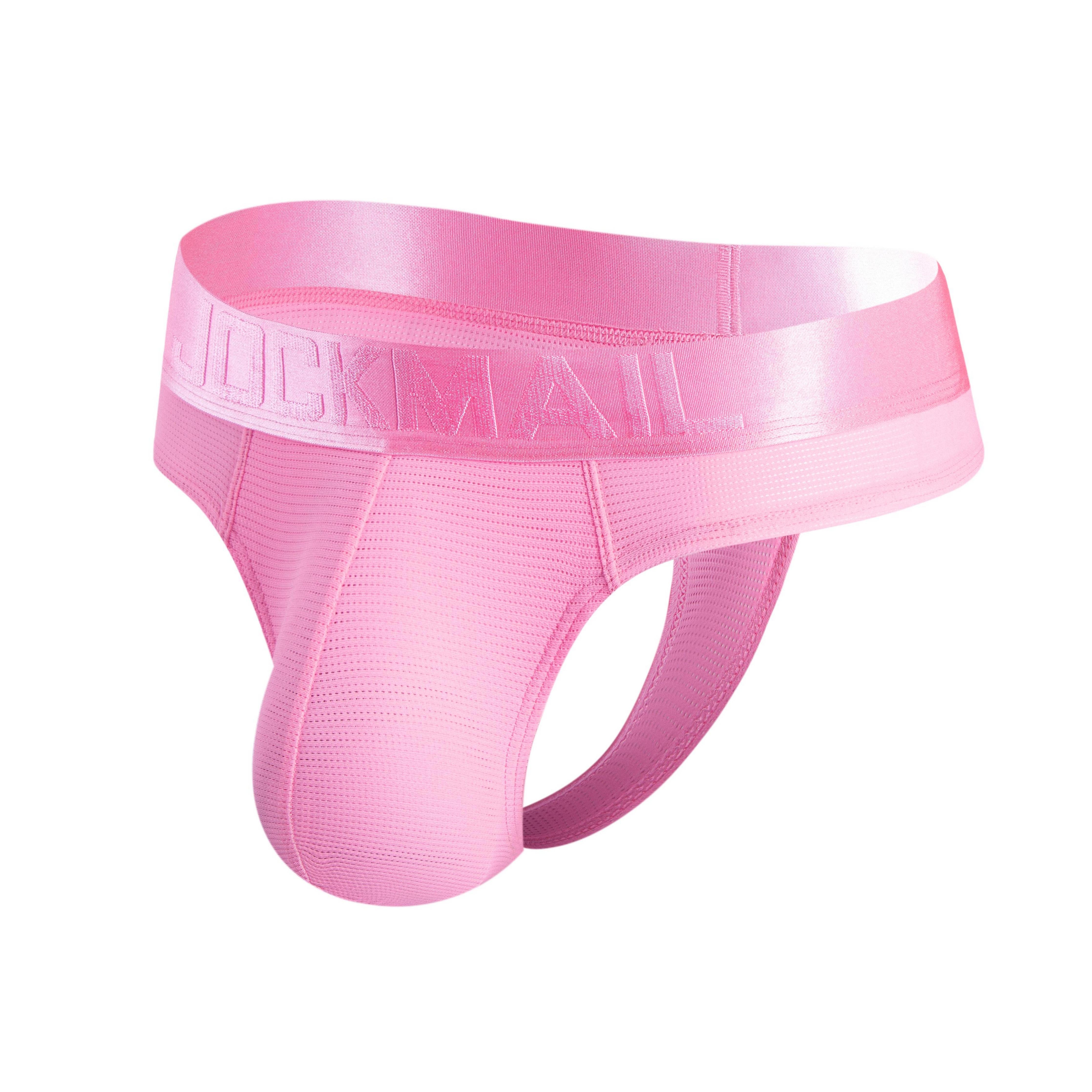 Men's Jockmail JM297 - Monochromatic Mesh Thong | dmunderwear detail image 9