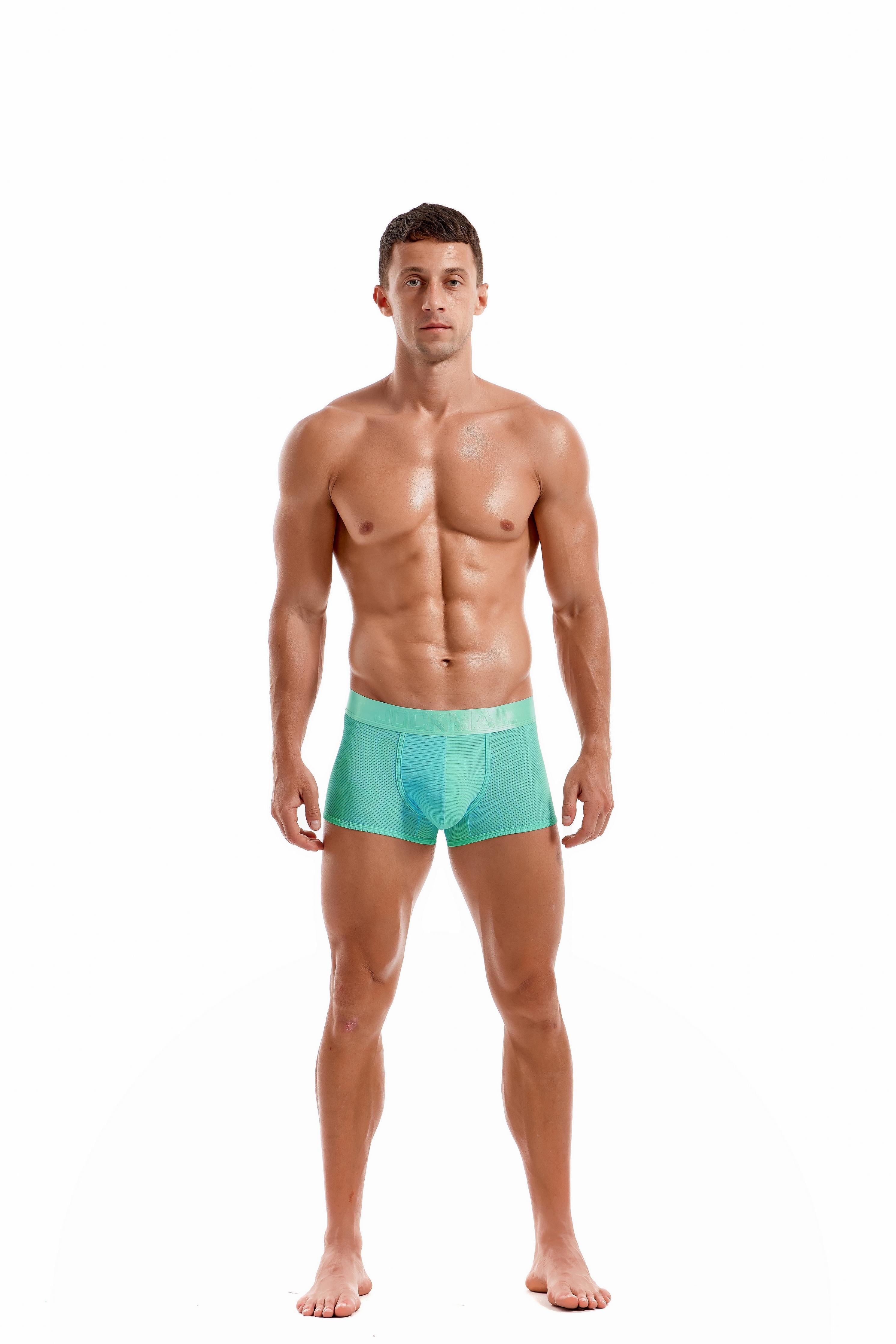 JOCKMAIL JM466 - Monochromatic Mesh Sports Boxer | dmunderwear detail image 2