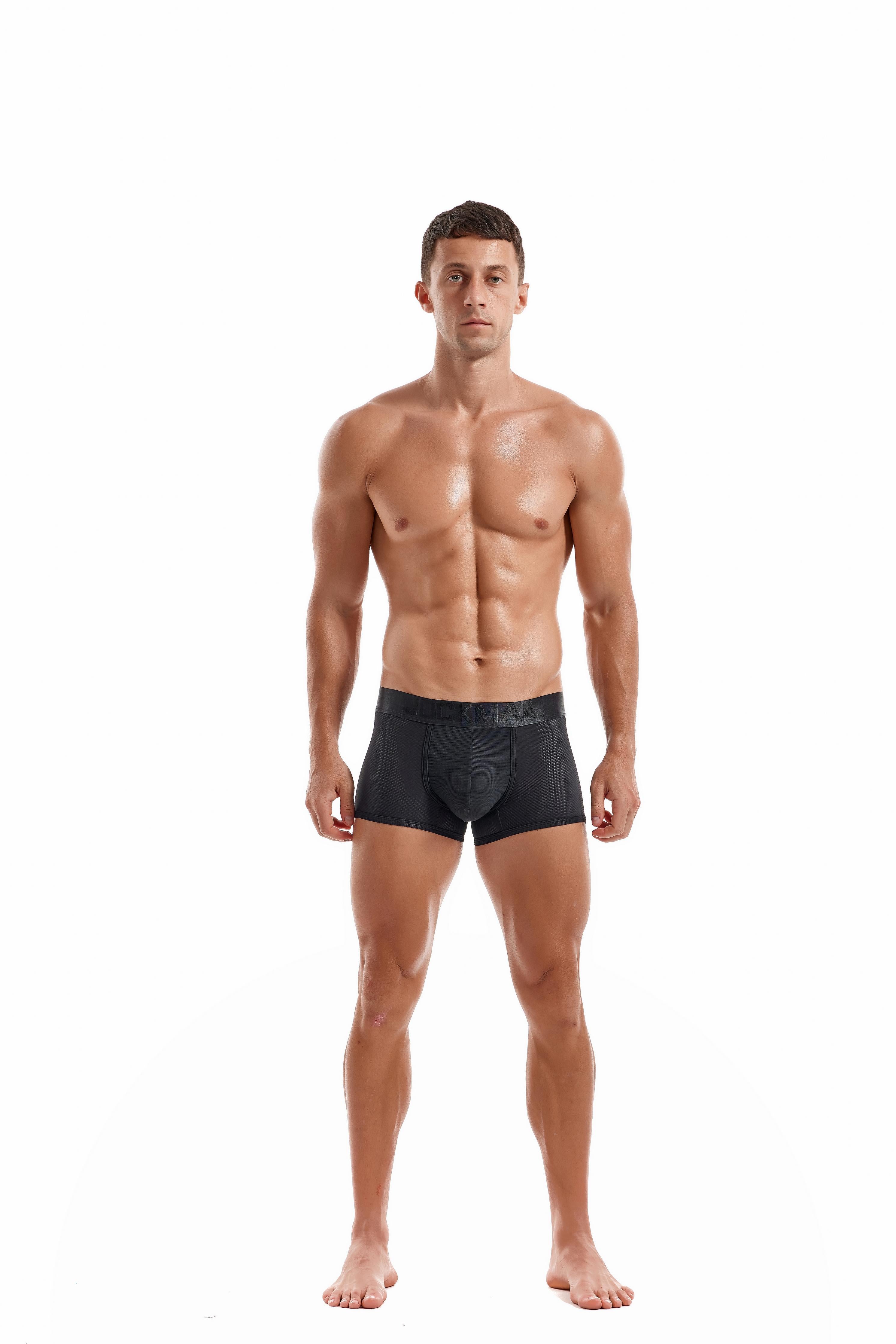 JOCKMAIL JM466 - Monochromatic Mesh Sports Boxer | dmunderwear detail image 5
