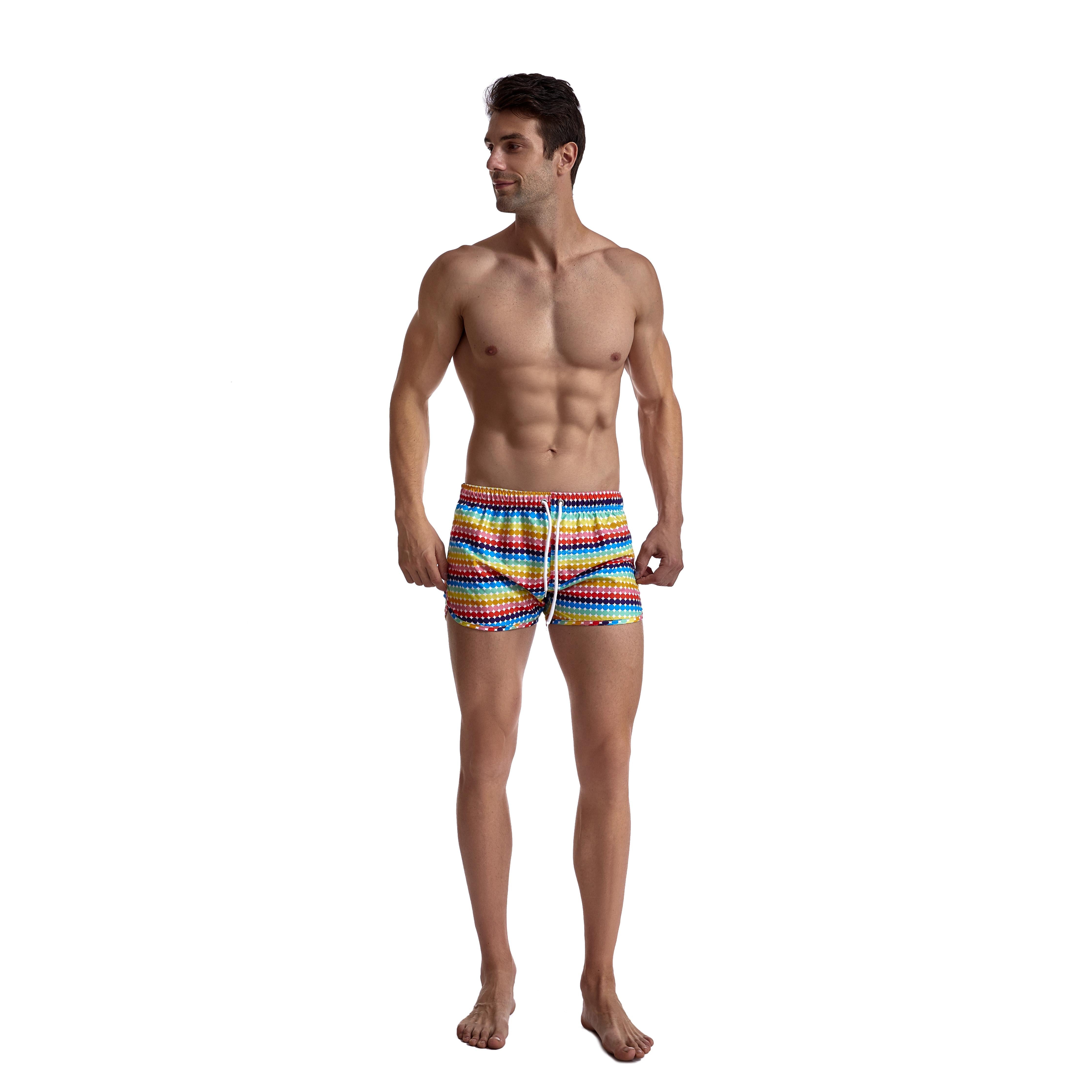 JOCKMAIL JM813 - Pride Dotted Rainbow Shorts | dmunderwear detail image 4