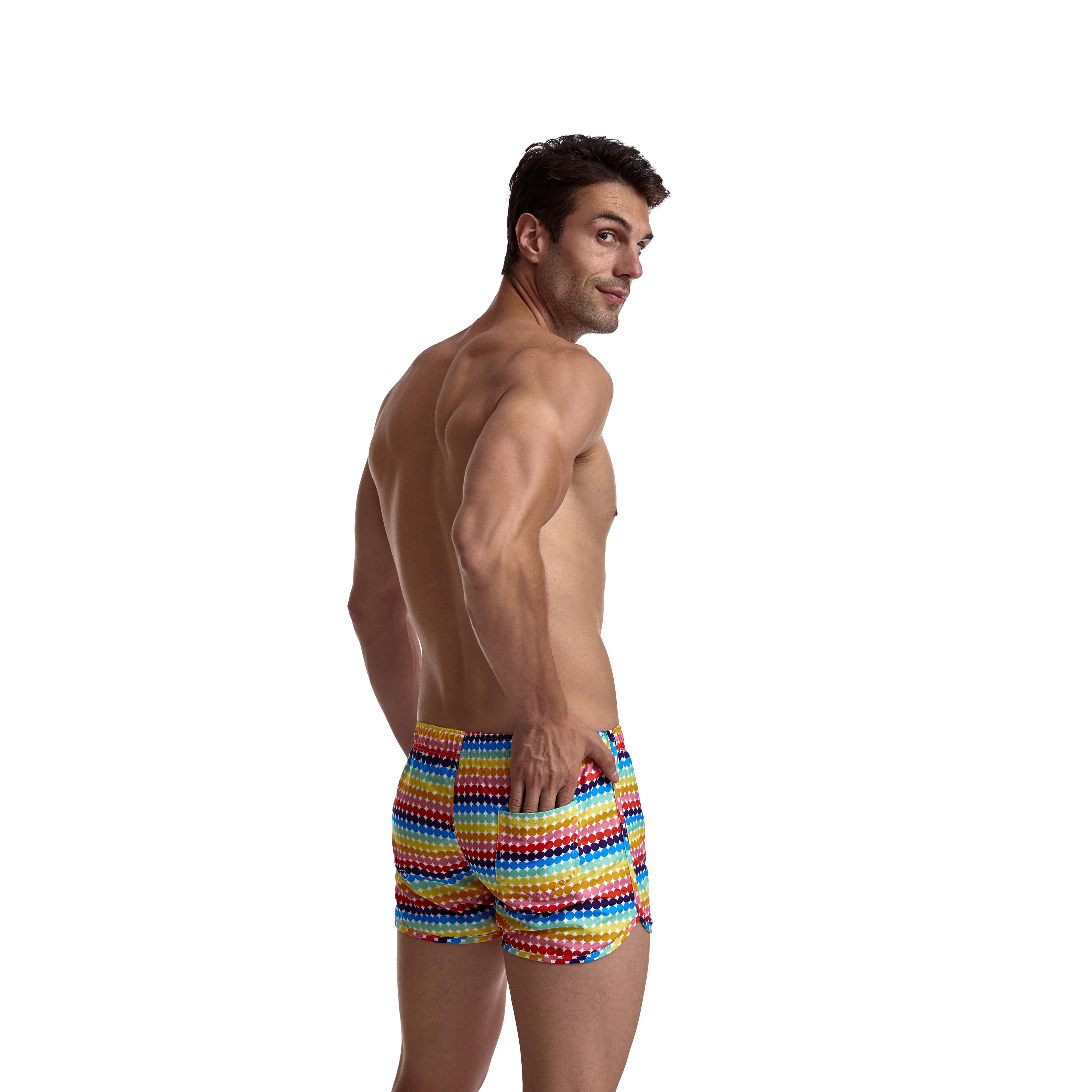 JOCKMAIL JM813 - Pride Dotted Rainbow Shorts | dmunderwear detail image 5