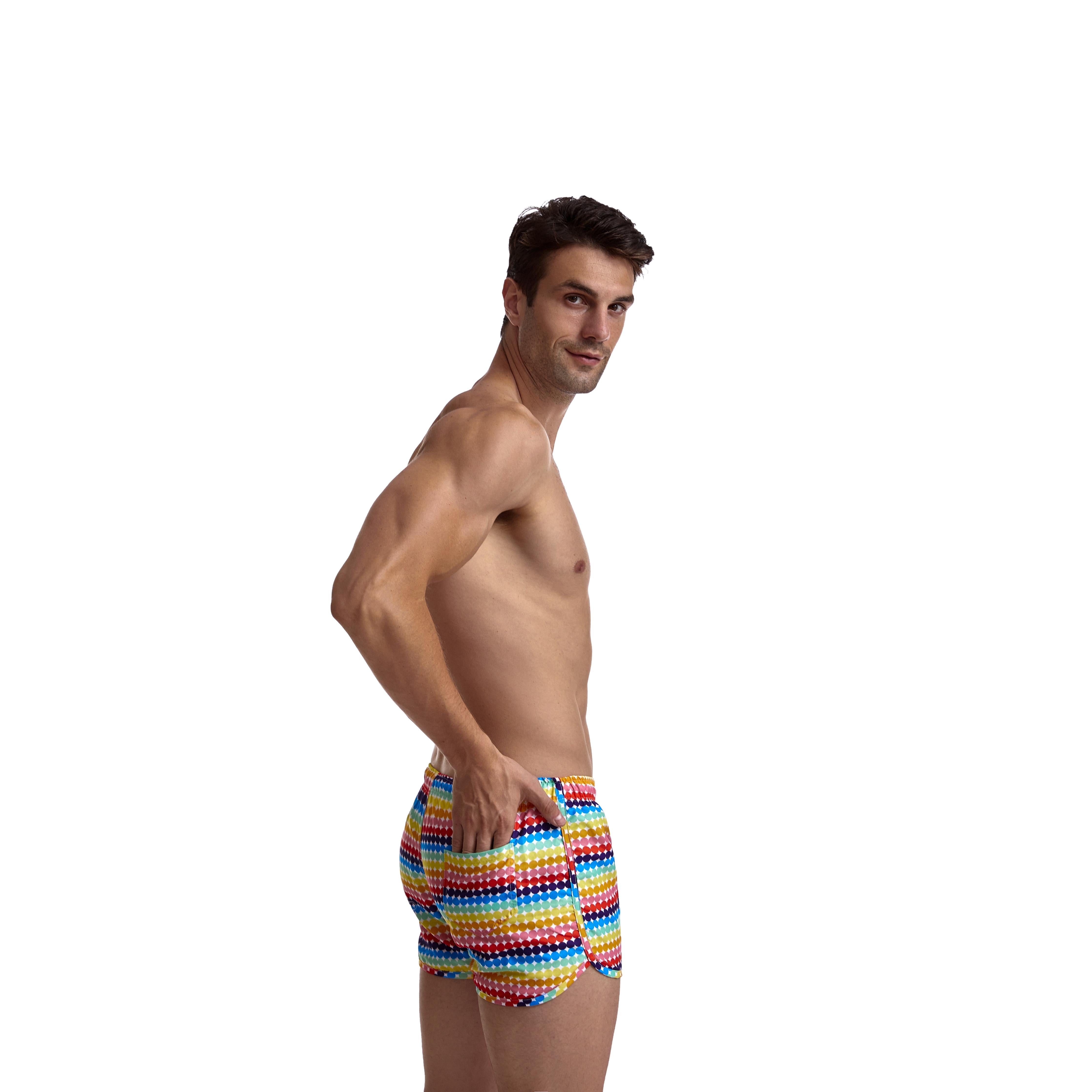 JOCKMAIL JM813 - Pride Dotted Rainbow Shorts | dmunderwear detail image 6