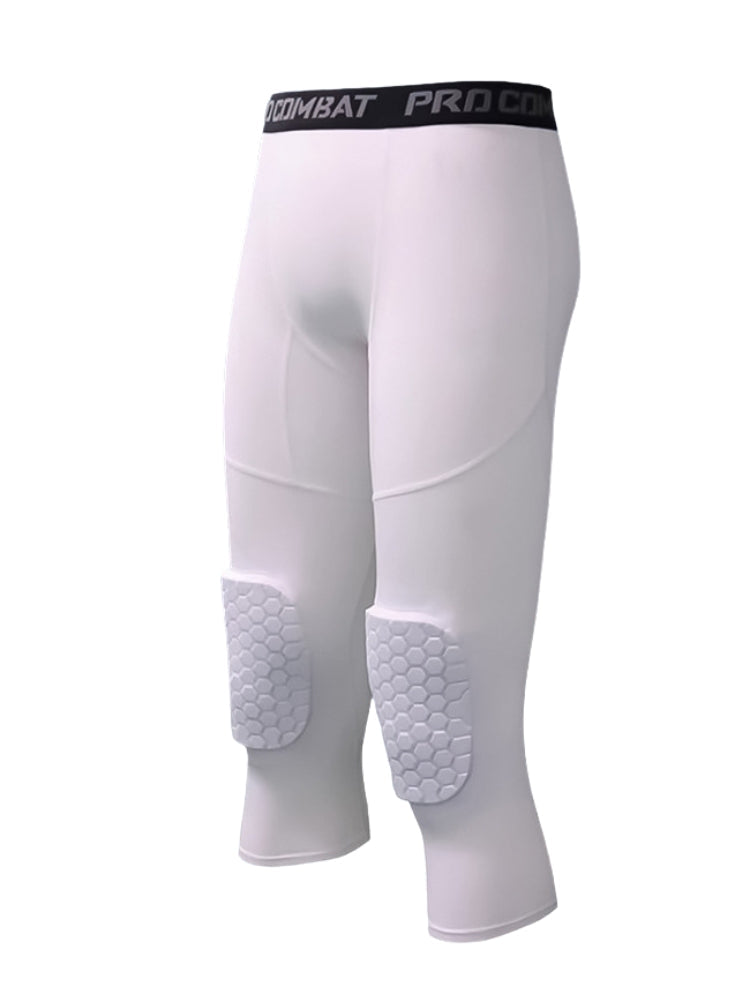 Men's Knee Protection Running & Sports Compression Activewear Tights | dmunderwear detail image 7