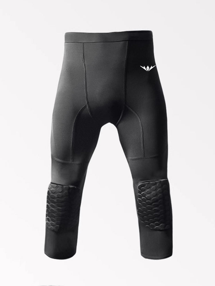 Men's Knee Protection Running & Sports Compression Activewear Tights | dmunderwear detail image 8