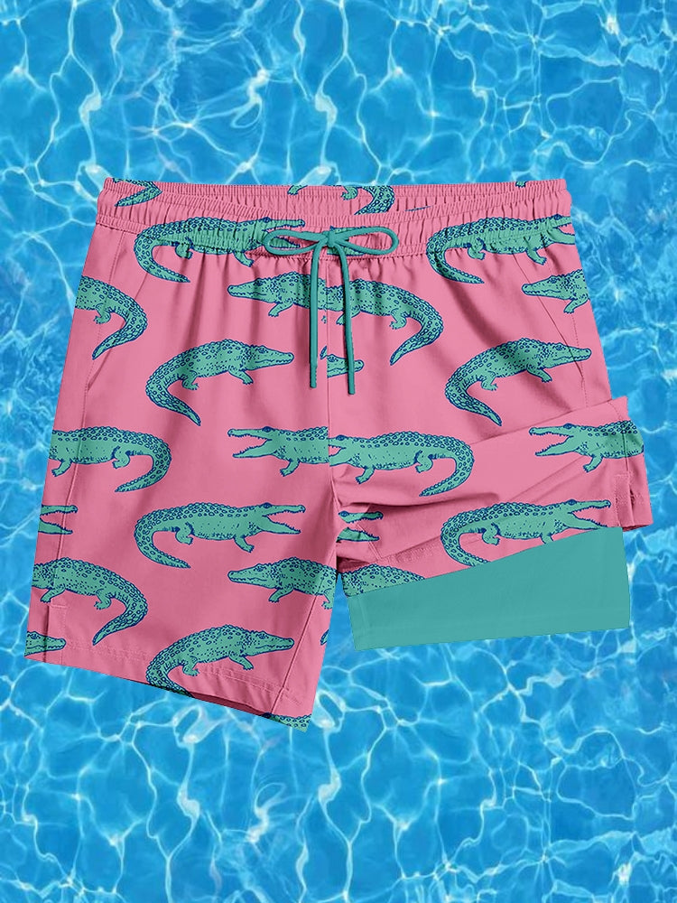 Men's Lightweight & Airy Quarter-Length Swim & Walk Quick-Dry Loose Fit Board Shorts | dmunderwear