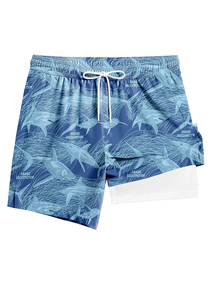 Men's Lightweight & Airy Quarter-Length Swim & Walk Quick-Dry Loose Fit Board Shorts | dmunderwear detail image 18