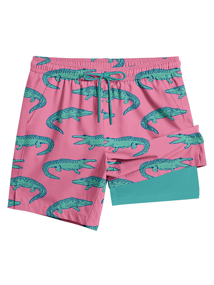 Men's Lightweight & Airy Quarter-Length Swim & Walk Quick-Dry Loose Fit Board Shorts | dmunderwear detail image 2