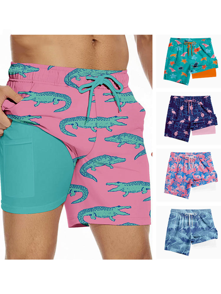 Men's Lightweight & Airy Quarter-Length Swim & Walk Quick-Dry Loose Fit Board Shorts | dmunderwear detail image 3