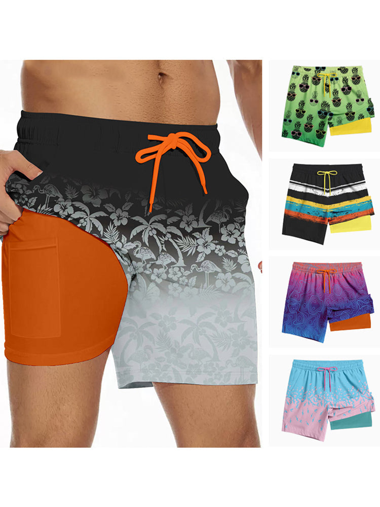 Men's Lightweight & Airy Quarter-Length Swim & Walk Quick-Dry Loose Fit Board Shorts | dmunderwear detail image 5