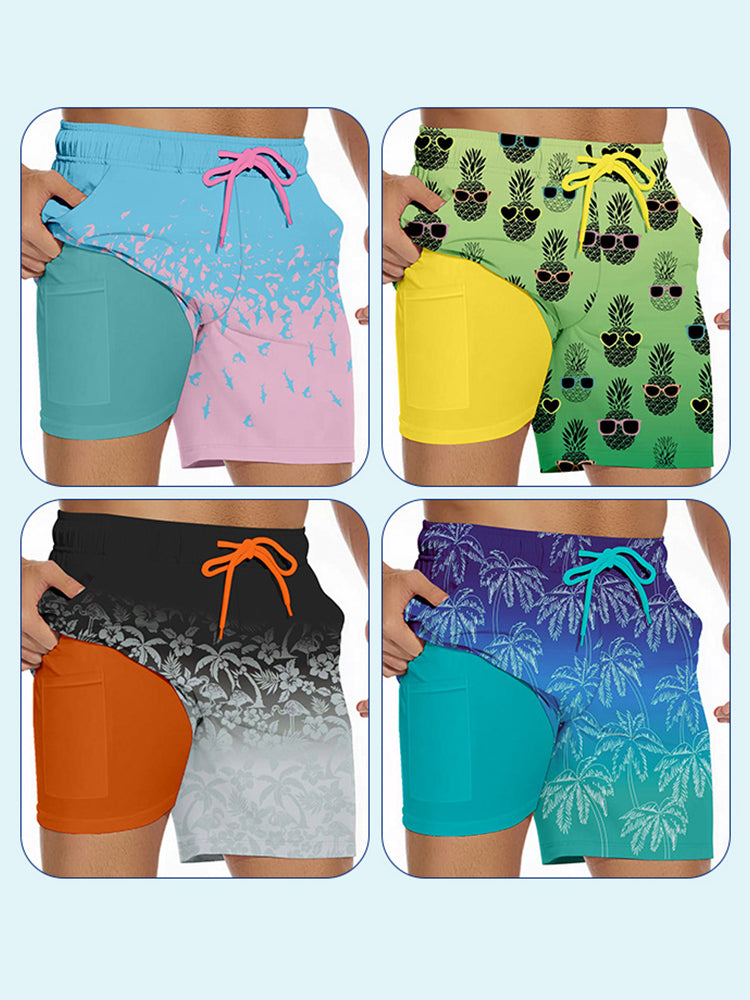 Men's Lightweight & Airy Quarter-Length Swim & Walk Quick-Dry Loose Fit Board Shorts | dmunderwear detail image 7