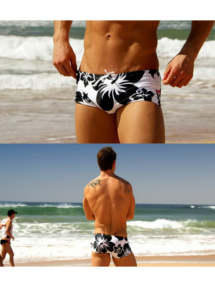 Men's Lightweight Low-Rise Bold Prints Swim Briefs & Trunks | dmunderwear detail image 10