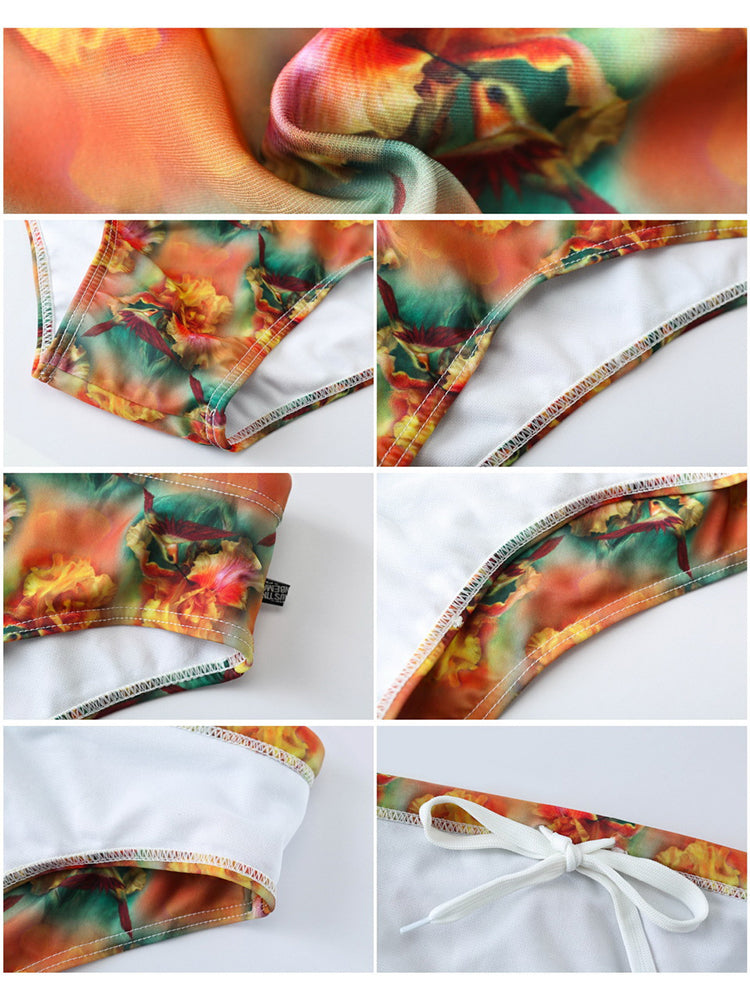 Men's Lightweight Low-Rise Bold Prints Swim Briefs & Trunks | dmunderwear detail image 11