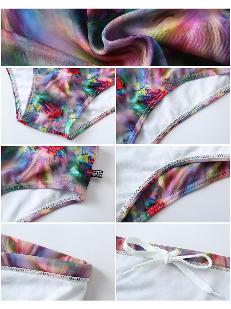 Men's Lightweight Low-Rise Bold Prints Swim Briefs & Trunks | dmunderwear detail image 13